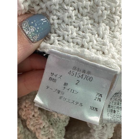 Jusglitty white 3/4 sleeves back laced up sweater size 2 - Picture 5 of 11